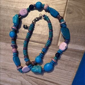 Turquoise and Beaded Necklace-from Chicos
